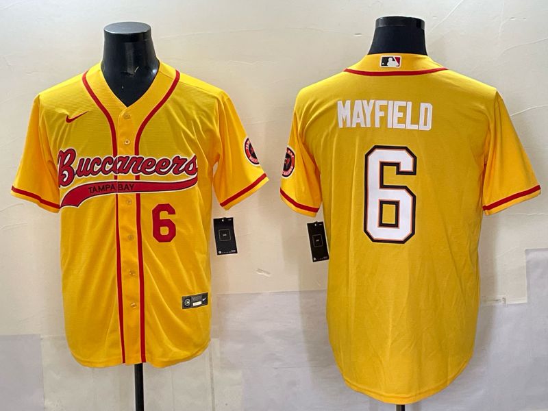 Men 2025 Tampa Bay Buccaneers #6 Mayfield Yellow Joint Name Nike Limited NFL Jersey style 02->tampa bay buccaneers->NFL Jersey